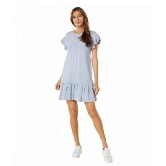 Lilla | P Anthropologie shift dropwaist dress Small Blue Flutter Fairy Peasant - Picture 1 of 8